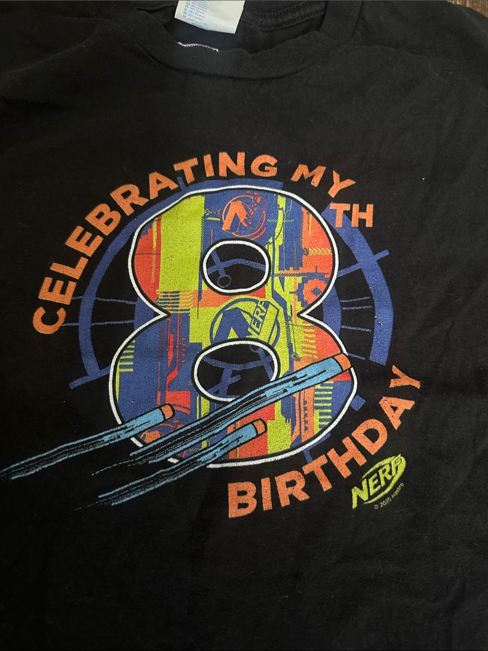 Nerf Black Kids 'Celebrating My 8th Birthday' Graphic Tee - Picture 2 of 3